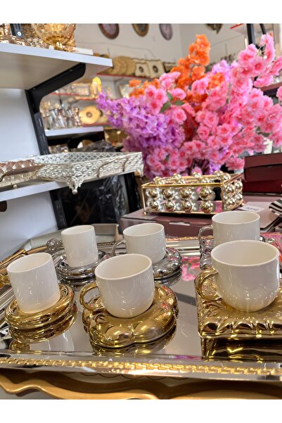 KRD Home Yastık Tabaklı Kahve Fincan Takımı