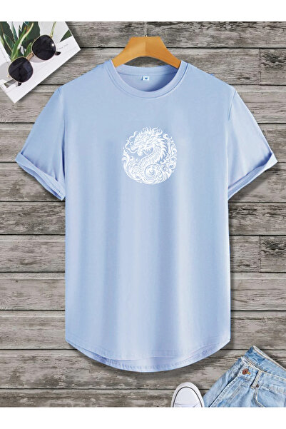 SUNFREE Ovalna suknja sa printom zmaja Pamuk komada letnja unisex majica