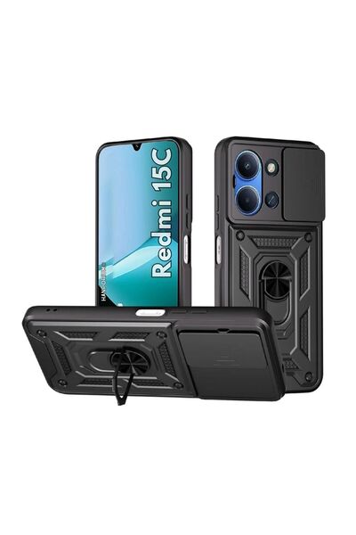 HANPORIUM حافظة تانك متوافقة مع هاتف Redmi 15C - غطاء خارجي مدرع للحماية من ا...