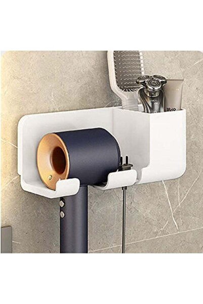 Hikma Beauty حامل مجفف الشعر، منظم أدوات تصفيف الشعر ذاتي اللصق، حامل مجفف ال...