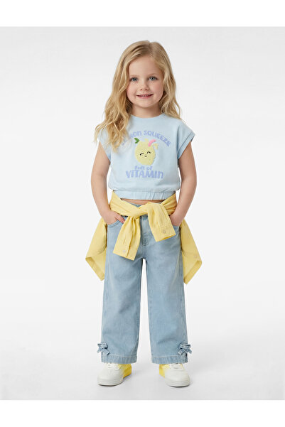 Koton Blue Babygirl Plain Cotton T-Shirt