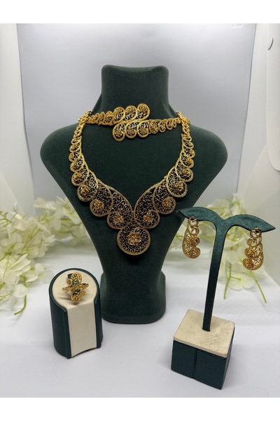 Constanza Exclusive 22 Ayar Altın Kaplama Zerafetin Işıltısı Özel Tasarım Çiç...