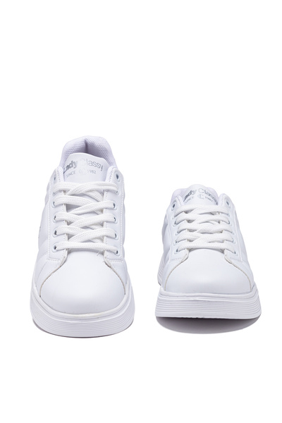 Kadın Taş Detaylı Yüksek Taban Günlük Ayakkabı Sneaker Beyaz