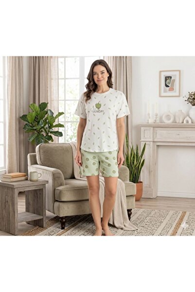 Pimody Women's Patterned Shorts Pajama Set