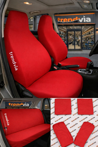 trivexa Combed Cotton Stretch Fabric Stretchy Car Seat Cover – Protective Ser...