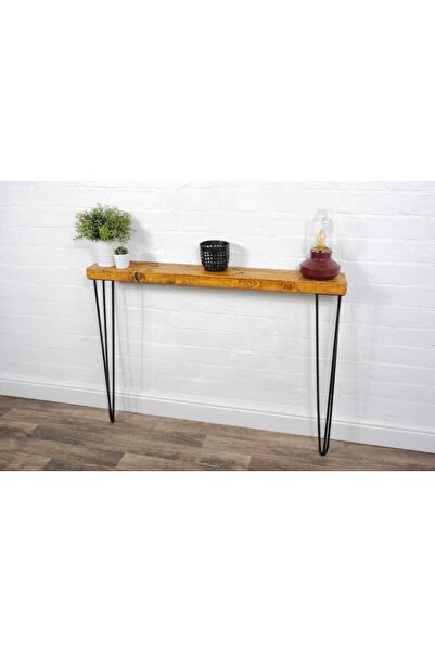 HaleVia Rustik İnce Tasarım Konsol Masa, Ahşap Mobilya - Koridor İçin Özel Ta...
