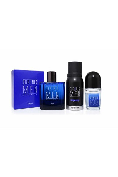 Chronic Men Gentle Erkek Parfüm 100 Ml+ Deodrant 150ml + roll on 50 ml 3 lü set
