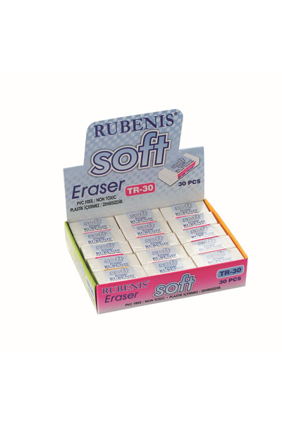 Rubenis ممحاة ناعمة 30 قطعة بيضاء TR-30-1-LI-PKT