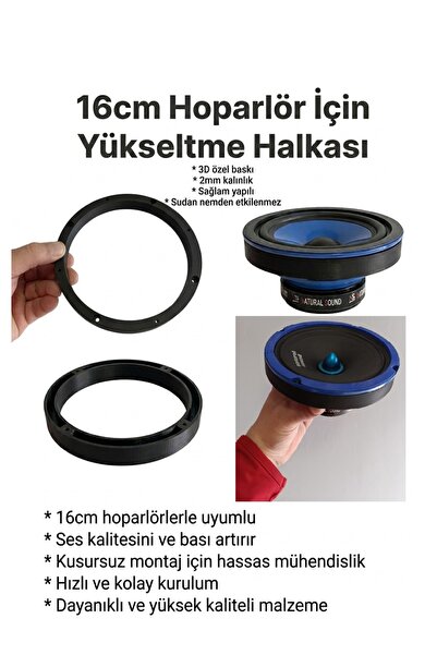 nilestrem 16CM KAPI HOPARLÖR İÇİN YÜKSELTME KASNAK HALKA DIŞ: 166MM İÇ:145MM ...