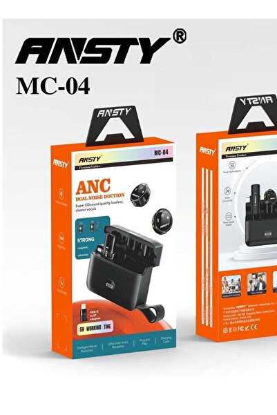 ANSTY نظام الميكروفون اللاسلكي MC-04 - توافق عالمي 4 في 1، علبة شحن، ومعالج إ...
