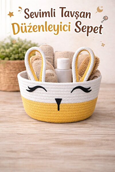 JASPER Bunnybox Jute Konopac Žuta Slatka Zečja Organizatorica Košara