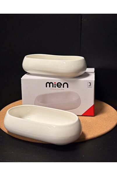 MİEN 3-Piece Oval Porcelain Bowl