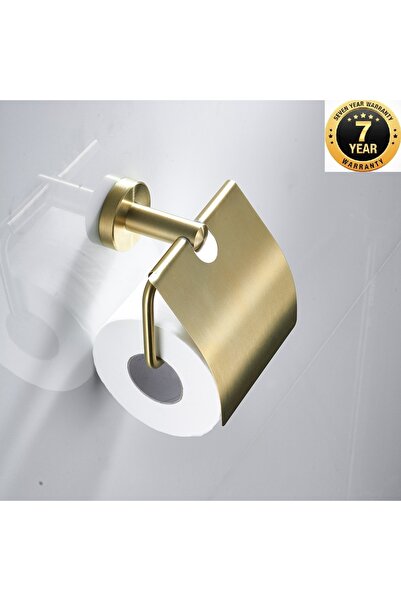 OEM Bathroom Sink Wc Toilet Paper Holder with Cover Matte Gold Color Imported...