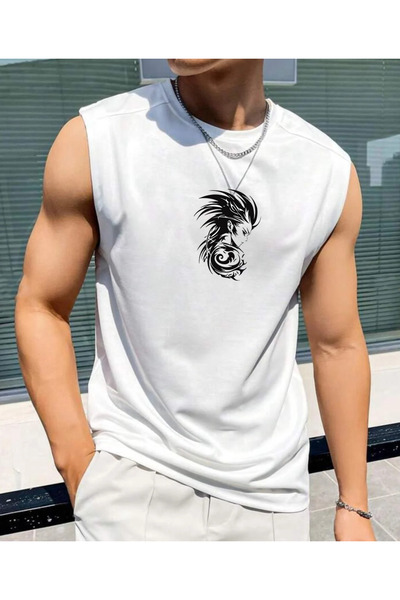 SUNFREE Anime Boy B Printed Men's Zero Sleeve Clothing Sports Wear O Oversize...