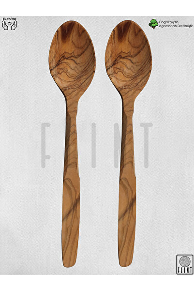 FLINT Zeytin Ağacı Tahta Kaşık 2’li Set – Doğal El Yapımı Ahşap Mutfak Kaşığı...