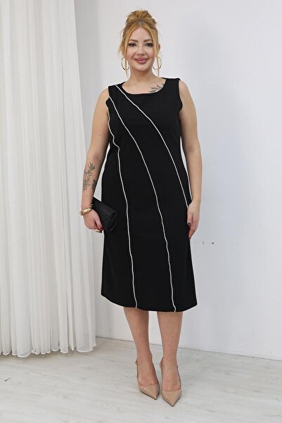 Siyezen Rochie elegantă cu detalii argintii, mărime mare