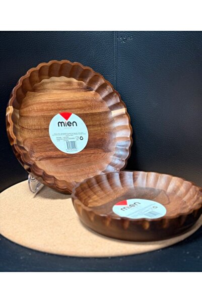 MİEN وعاء تقديم من خشب الأكاسيا قطعة واحدة 25 سم