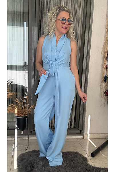 Dila Butik Önü Bağlama Detay Krep Tulum