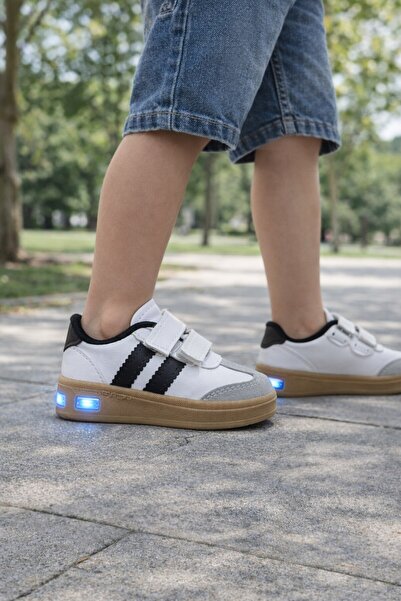 ALTUNTAŞ Boys - Girls Velcro Fastening Non-Slip Sole Lighted Casual Sports Sh...