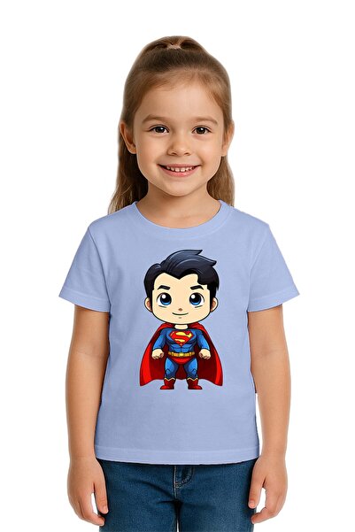 SEDİRLİ Tricou pentru copii unisex cu imprimeu Superman, din bumbac pieptănat