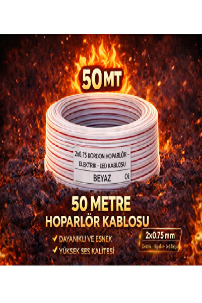 Kardelen 25mt Elektrik - LED - Hoparlör Kablosu 2x0.75 mm – Dayanıklı ve Esnek Beyaz Kordon Kablo