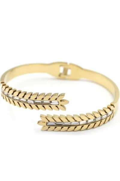 ella'nın çarşısı سوار من الفولاذ الذهبي مرصع بالزركون موديل مرصّع بالأحجار با...