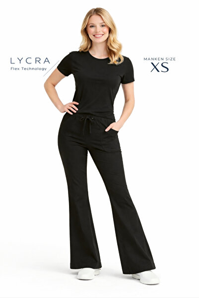 Simirna Üniforma Tek Bottom material elastic evazat Pantaloni Scrubs Asistent...