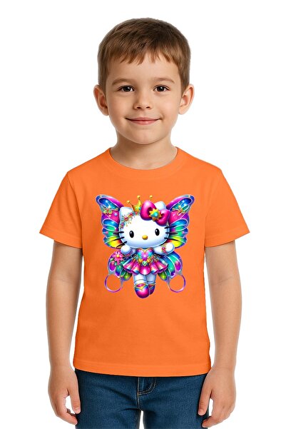 SEDİRLİ Tricou unisex Hello Kity cu imprimeu pentru copii, bumbac moale piese...