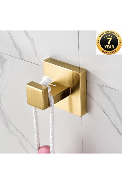 OEM Banyo Tuvalet Havlu Bornoz Askılık Kare Yeni Mat Gold Renk Tarz Stil 7 Yı...