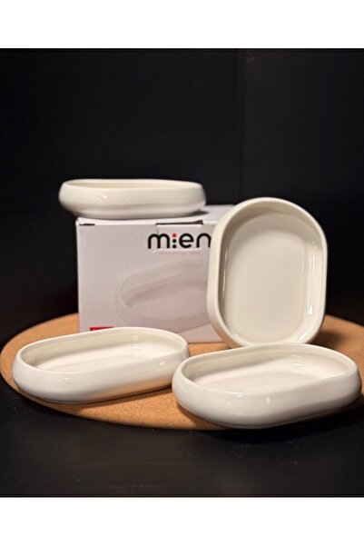 MİEN 6-Piece Luna Presentation Plate Oval Porcelain Snack Plate Decorative Plate