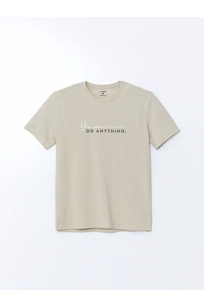 LC Waikiki Vlastiti brend Nova sezona okrugla kragna Štampano Pamučni džersej...