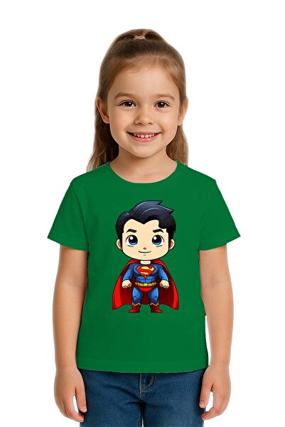 SEDİRLİ Tricou pentru copii unisex cu imprimeu Superman, din bumbac pieptănat