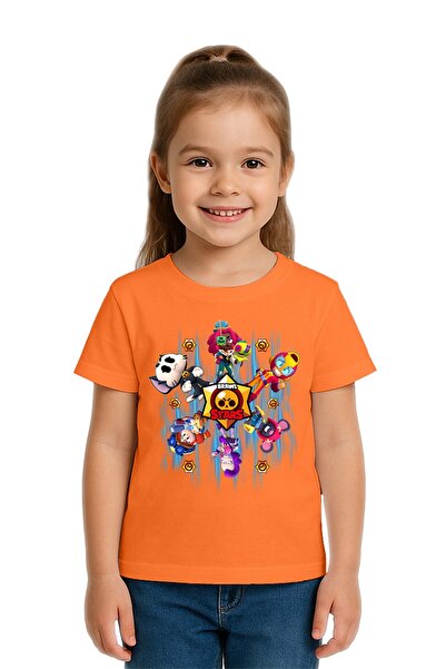 SEDİRLİ Unisex Brawl Stars Printed Kids T-Shirt Cotton Combed Cotton Fabric