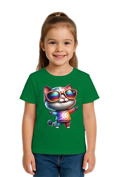 SEDİRLİ Tricou unisex pentru copii Cat cu imprimeu bumbac bucăți din bumbac m...
