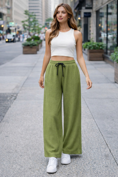 ŞIK VE MUTLU Stripe Detail Basic Fiber Fabric Sweatpants