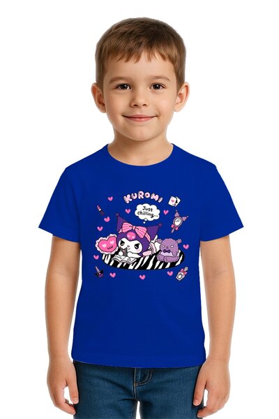 SEDİRLİ Unisex Kuromi με τύπωμα Παιδικό μπλουζάκι από χτενισμένο βαμβακερό ύφ...