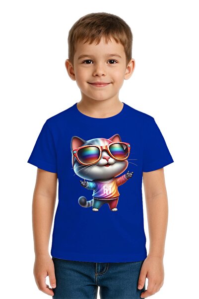 SEDİRLİ Unisex Cat με τύπωμα Παιδικό μπλουζάκι από χτενισμένο βαμβακερό ύφασμ...