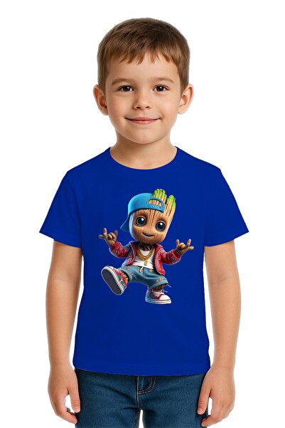 SEDİRLİ Unisex Groot με τύπωμα Παιδικό T-Shirt από χτενισμένο βαμβακερό ύφασμ...