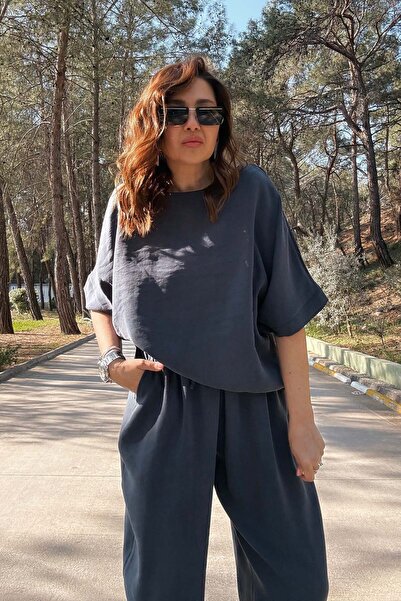 ELVAN TOLON Set sport cu mâneci scurte bleumarin