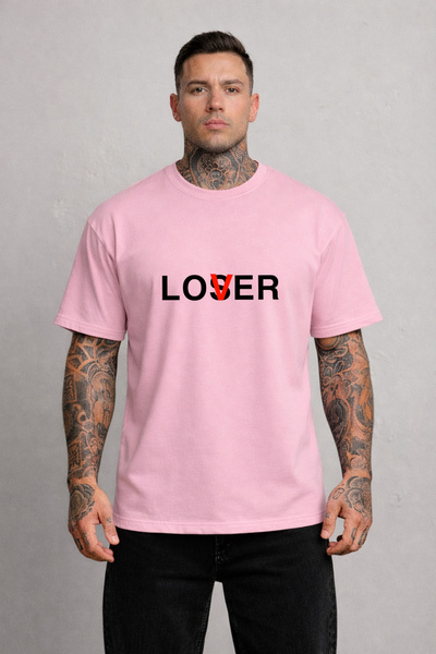 VODEXA Men's Unisex Oversized T-Shirt Lover Printed 100% Cotton Tee Shirt Com...