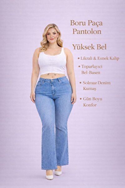 EYLÜLXXL WOMEN'S LARGE SIZE PIPE TROUSERS