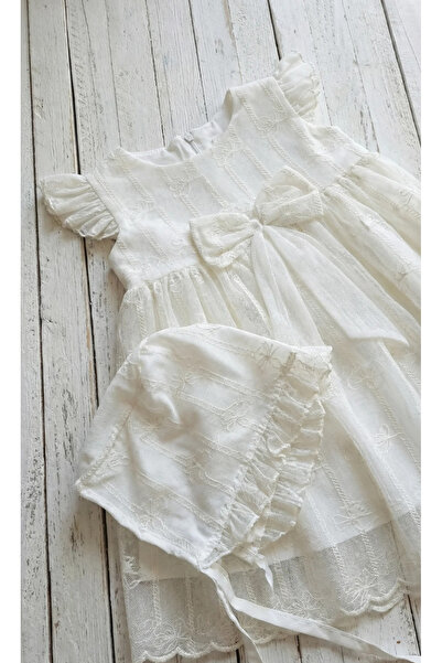 Baby shine Luxurious Turkish dress set made of lace and soft cotton - 3 pieces