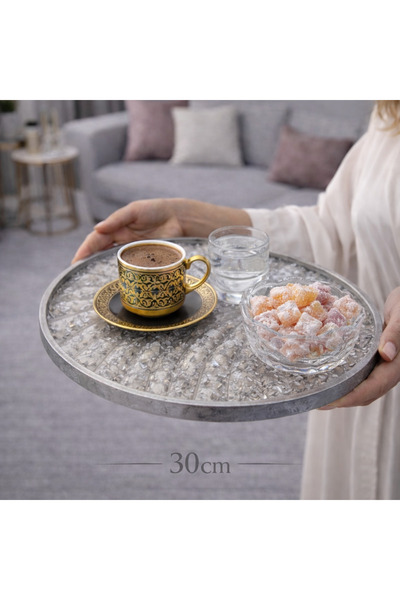 ARTEVIA HOME Gray Best Servis Sunum Tepsisi - Epoksi Tepsi, Kahve Sunumluk