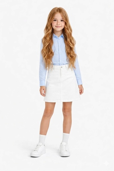 NOBLE STORE Κοριτσίστικο σετ φούστας με λινό πουκάμισο, Στολή επίδειξης 23 Απ...