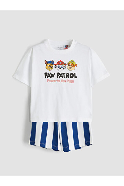 LC Waikiki Tricou și pantaloni scurți pentru băieți LCW Kids White Paw Patrol...