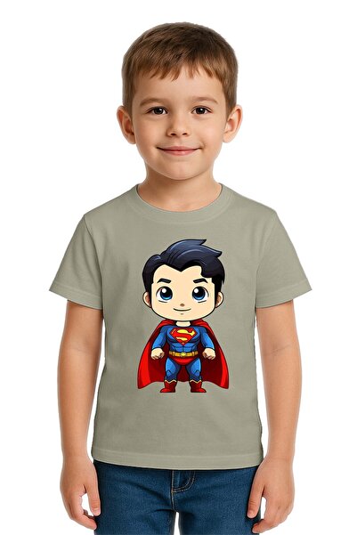 SEDİRLİ Tricou pentru copii unisex cu imprimeu Superman, din bumbac pieptănat