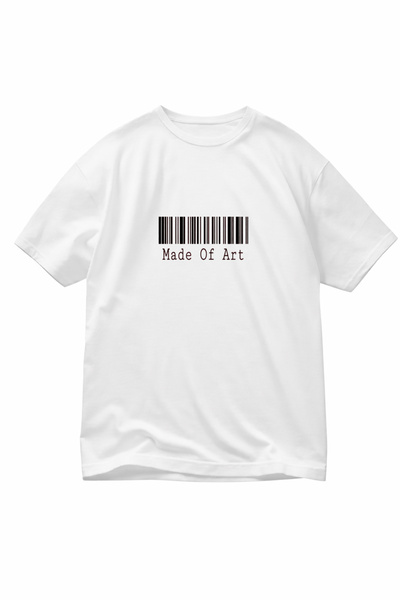 VODEXA Tricou oversize unisex MADE OF ART, imprimat, 100% bumbac, croială con...