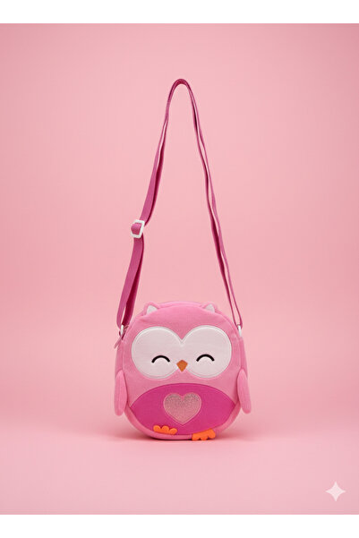 moimaaksesuar Peluş Baykuş Figürlü Çocuk Omuz Çantası – Pembe Ayarlanabilir A...