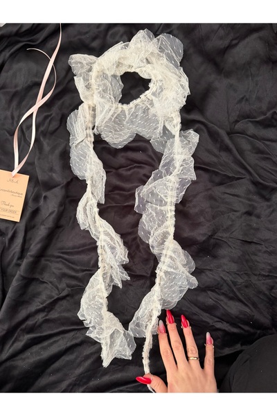 Nurcanilirboutique وشاح أنيق مكون من منقّط قطع بتصميم مكشكش