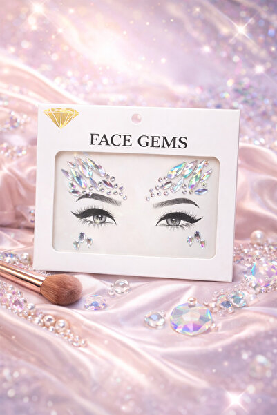 BearPear Hologram Işıltılı Yapışkanlı Yüz Taşı Face Gems Parti Festival Makyaj Aksesuarı